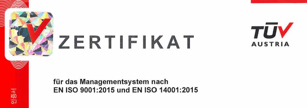 TÜV Austria Zertifikat
