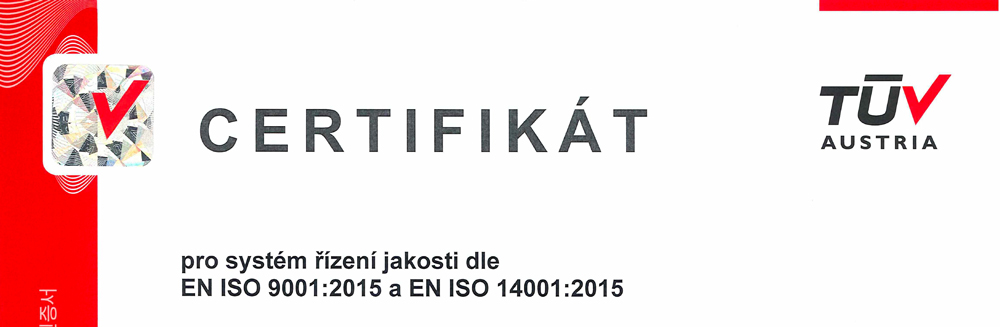 ISO 9001:2015 und ISO 14001:2015 Certifikat