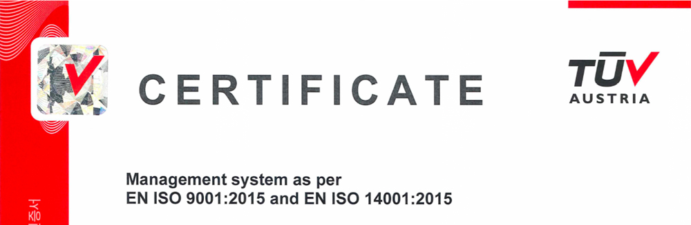 ISO 9001:2015 und ISO 14001:2015 Certificate
